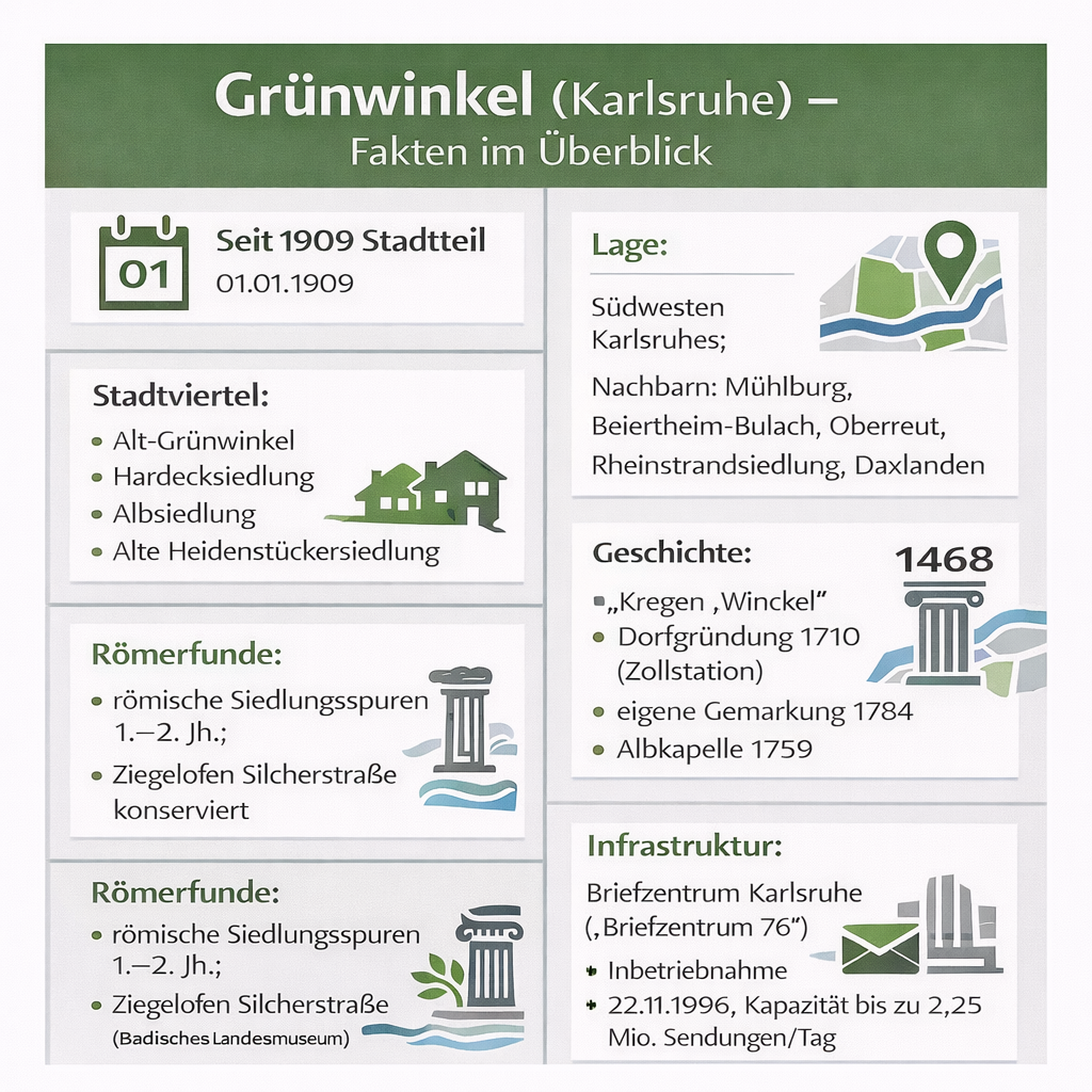 Grünwinkel Karlsruhe: Stadtteilentwicklung zwischen Alb und Gewerbegebieten